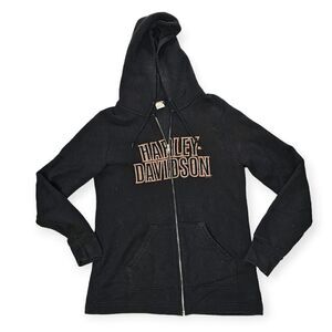 Harley Davidson Black Wild West Full Zip Hoodie Lubbock TX Women's‎ Size Medium